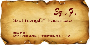 Szalisznyó Fausztusz névjegykártya